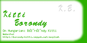 kitti borondy business card